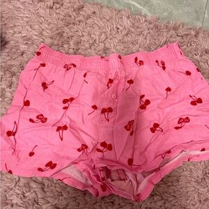 PINK Victoria's Secret Pink Cherry-Print High-Waist Lounge Shorts